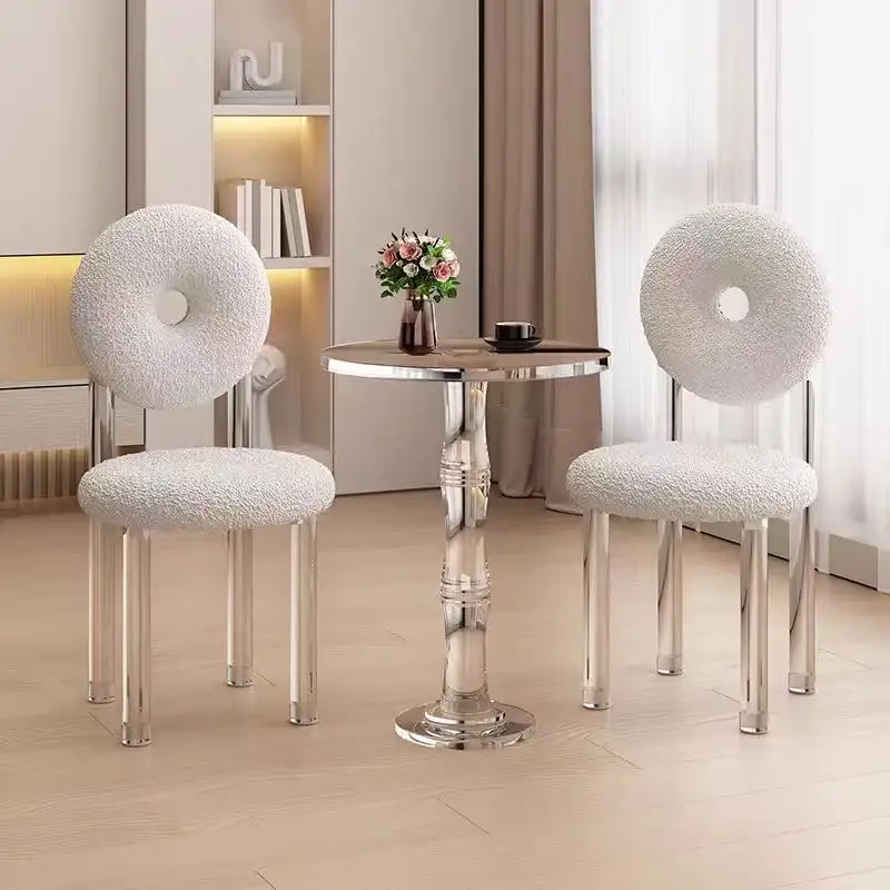 כסא בוקלה בעיצוב ייחודי בצבע לבן דגם לורן - Image 8