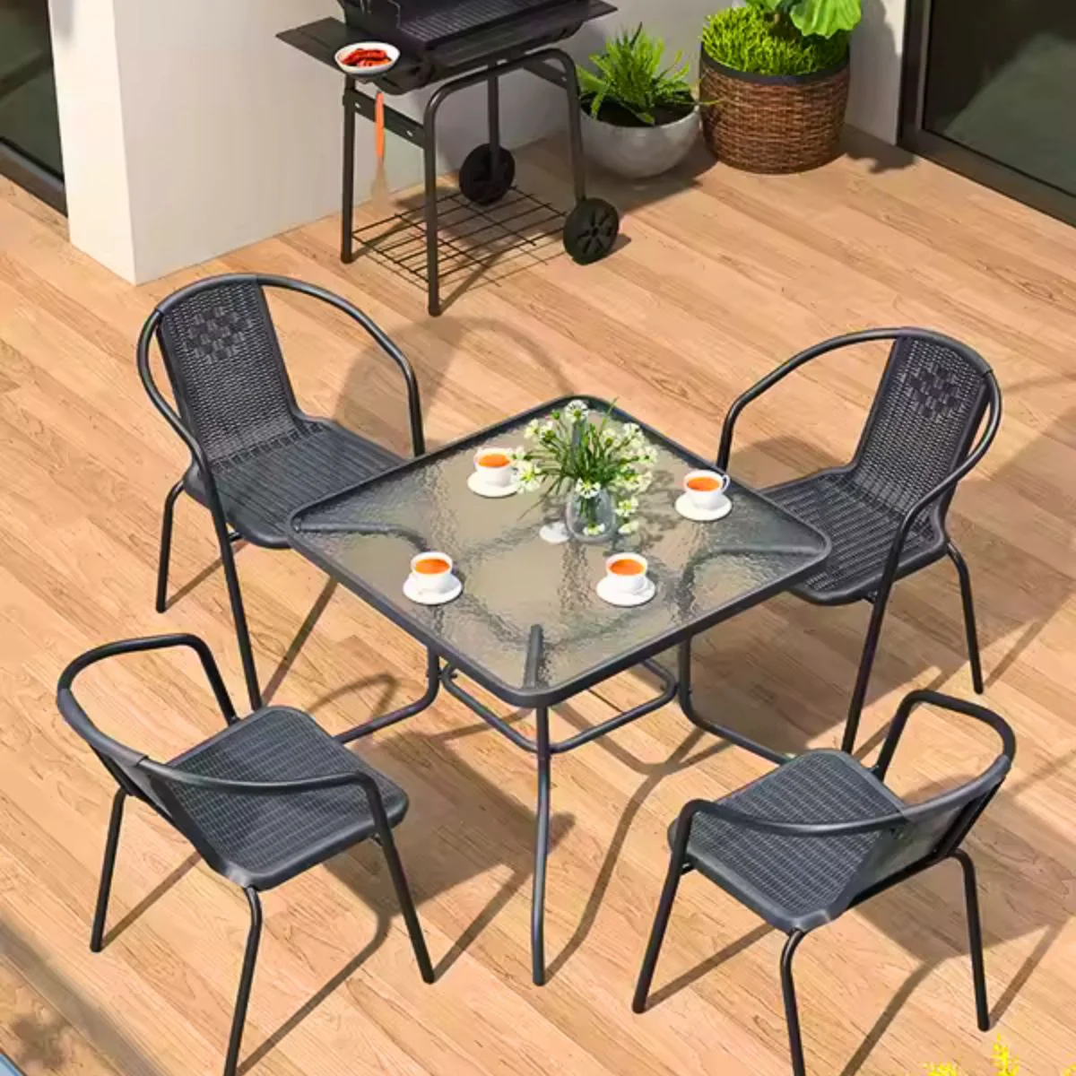 שולחן מרובע למרפסת גודל 80 דגם רומא - Image 3