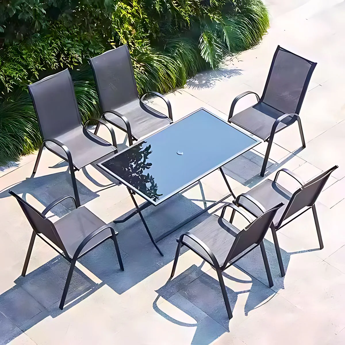 כסא סלינג לגינה ולמרפסת בצבע שחור - Image 6